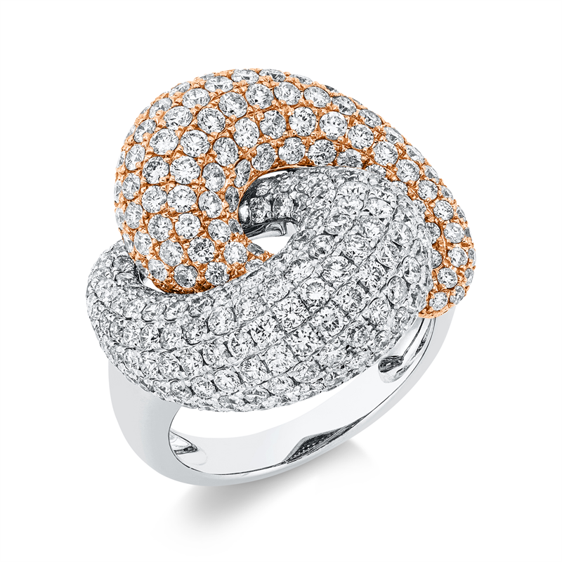 Ring 18 kt WG+RG, 308 Brill. 4,31 ct, TW-si