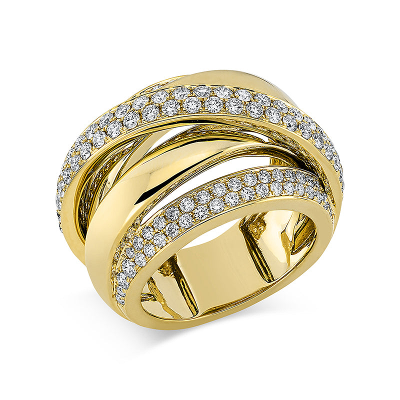 Ring 18 kt GG, 126 Brill. 1,54 ct, TW-si