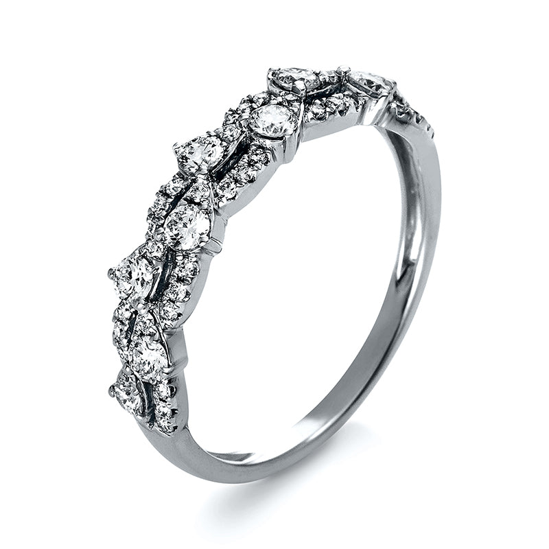 Ring 14 kt WG, 9 Brill. 0,37 ct, TW-si, 37 Brill. 0,14 ct, TW-si