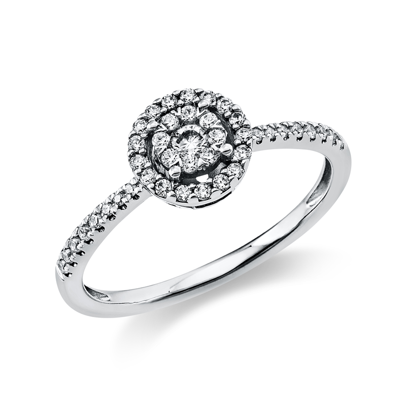 Ring 18 kt WG, 1 Brill. 0,05 ct, TW-si, 41 Brill. 0,22 ct, TW-si