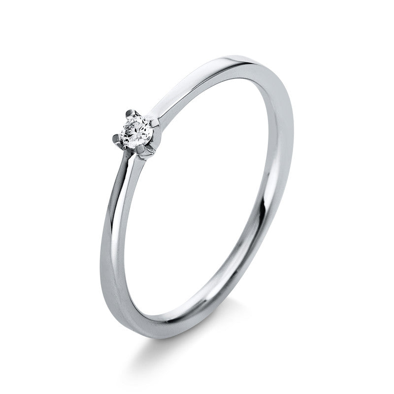 Ring 18 kt WG, 1 Brill. 0,05 ct, TW-si