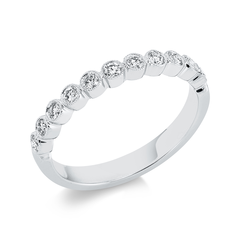 Ring 18 kt WG, 11 Brill. 0,32 ct, TW-si
