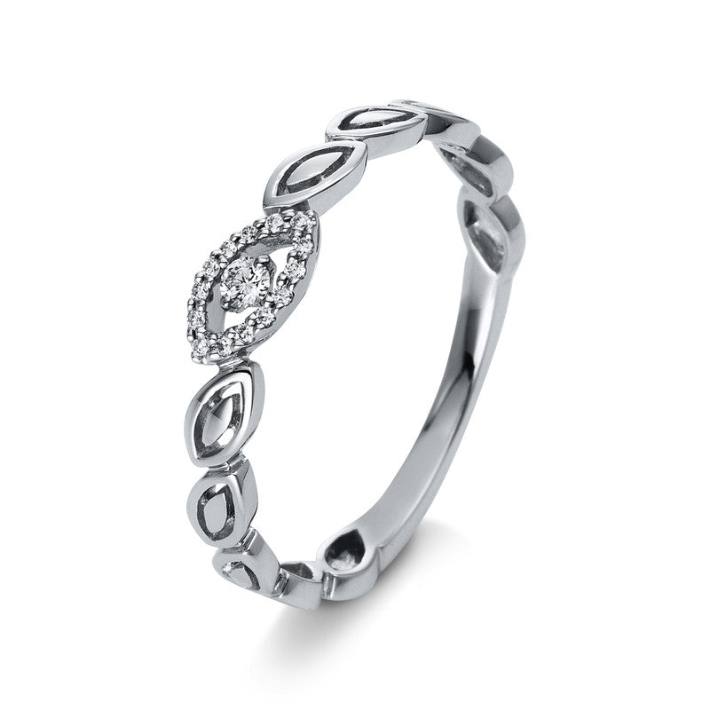 Ring 18 kt WG, 15 Brill. 0,07 ct, TW-si