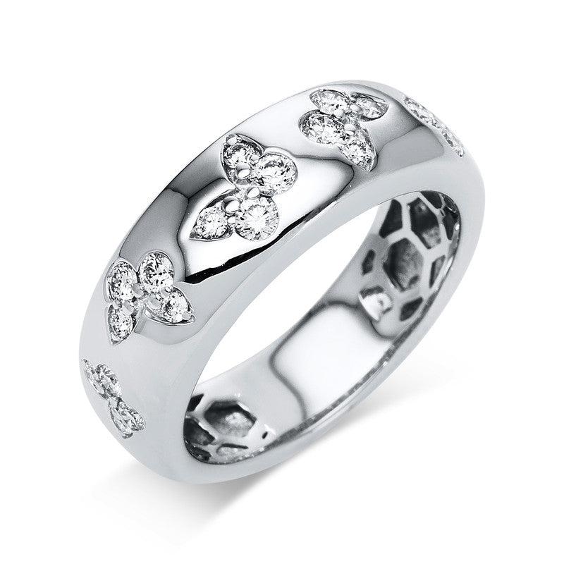 Ring 18 kt WG, 20 Brill. 0,41 ct, TW-vsi