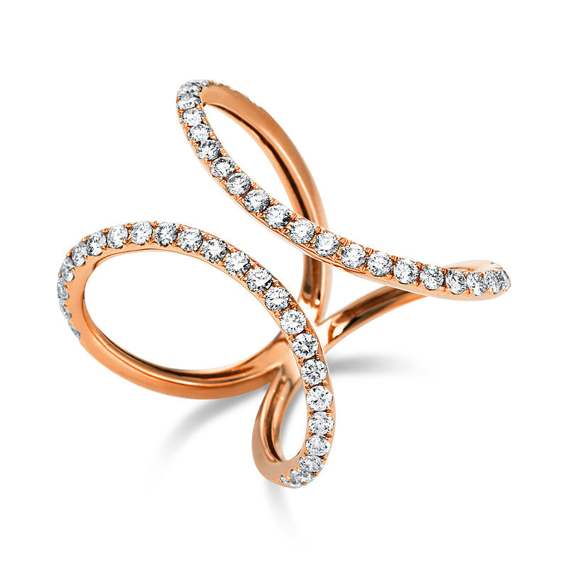 Ring 18 kt RG, 48 Brill. 0,90 ct, TW-vsi