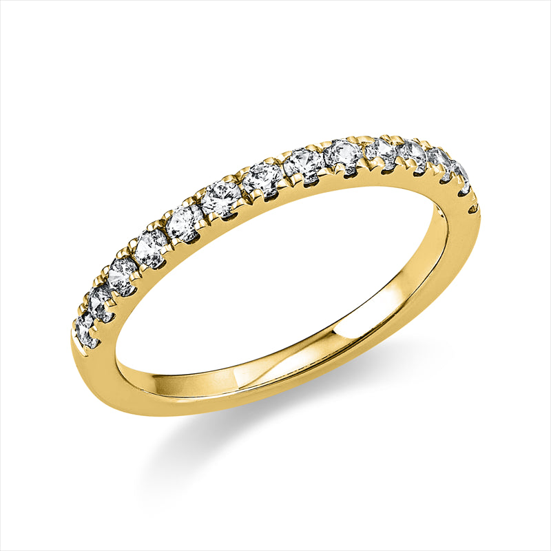 Ring 18 kt GG, 14 Brill. 0,42 ct, TW-si