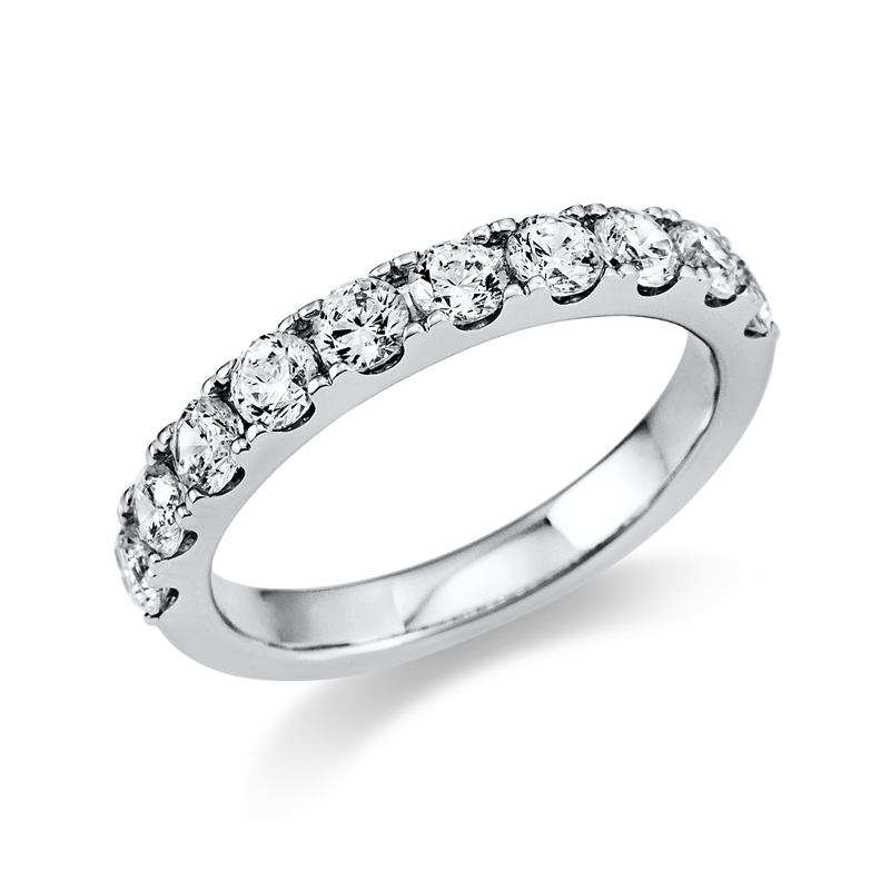 Ring 14 kt WG, 10 Brill. 1,07 ct, TW-si