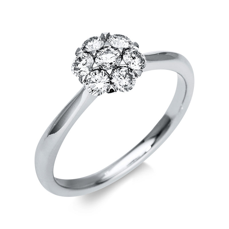 Ring 14 kt WG, 7 Brill. 0,49 ct, TW-si