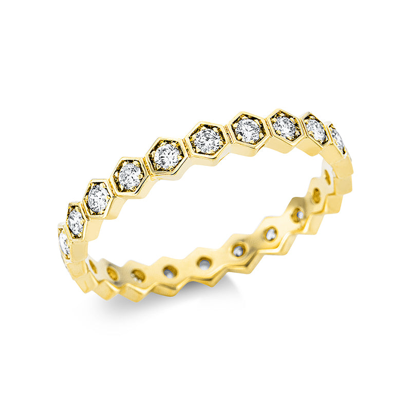 Ring 18 kt GG, 22 Brill. 0,48 ct, TW-si