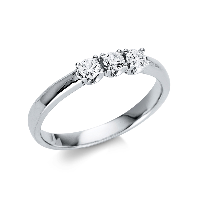 Ring 18 kt WG, 3 Brill. 0,28 ct, TW-si