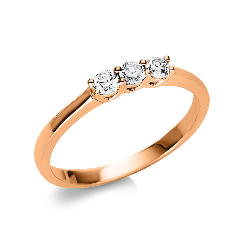 Ring 18 kt RG, 3 Brill. 0,24 ct, TW-si