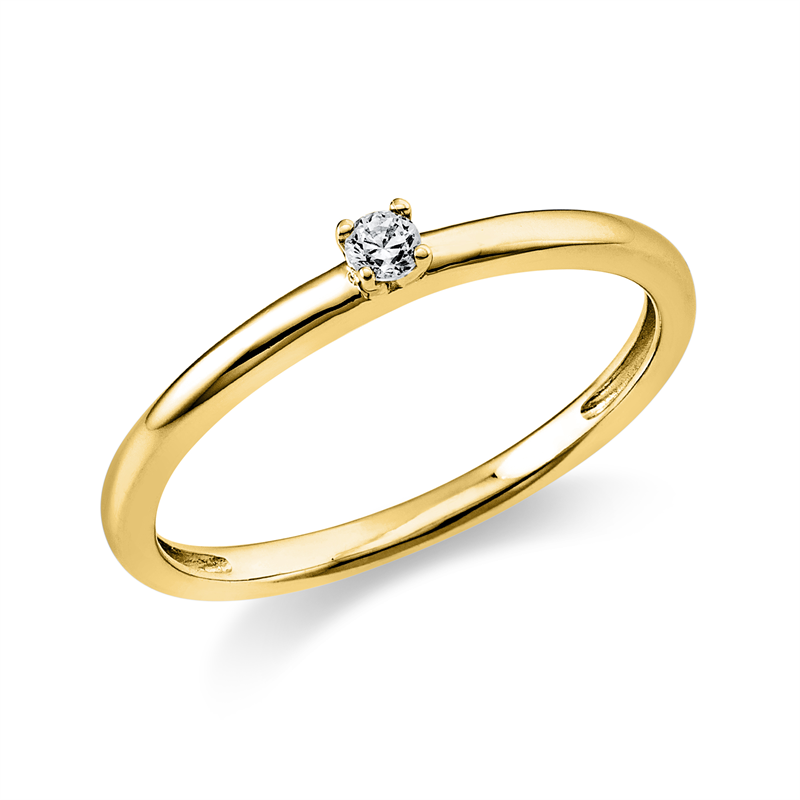 Ring 14 kt GG, 1 Brill. 0,05 ct, TW-si