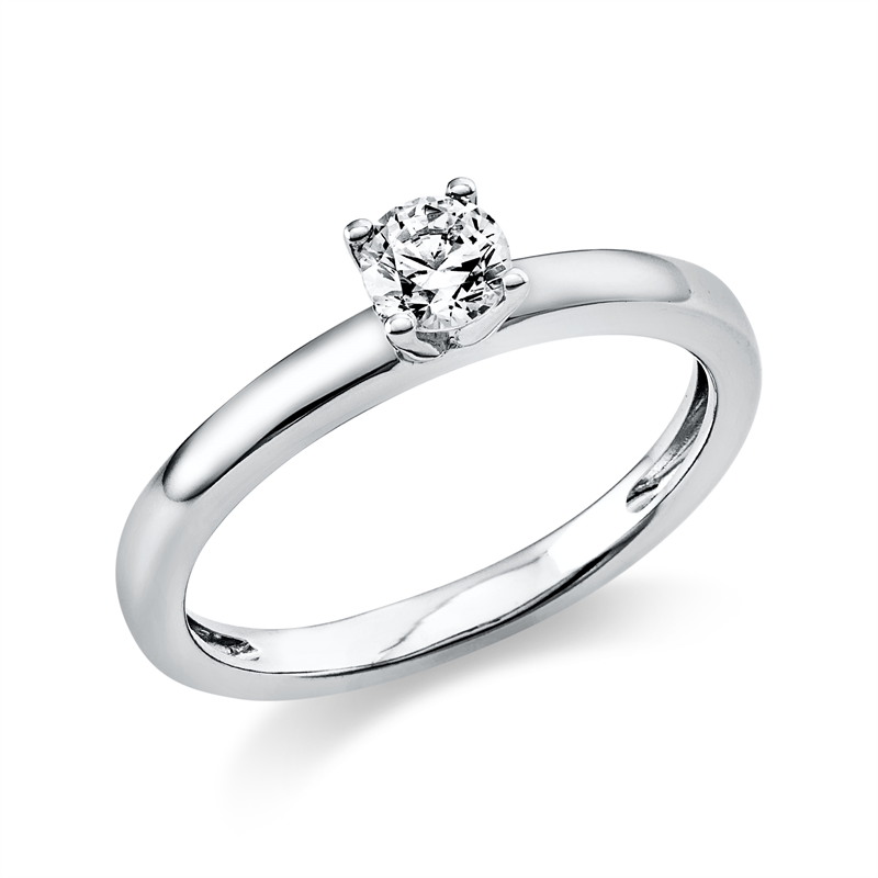 Ring 14 kt WG, GIA1156341782, 1 Brill. 0,30 ct, F-si