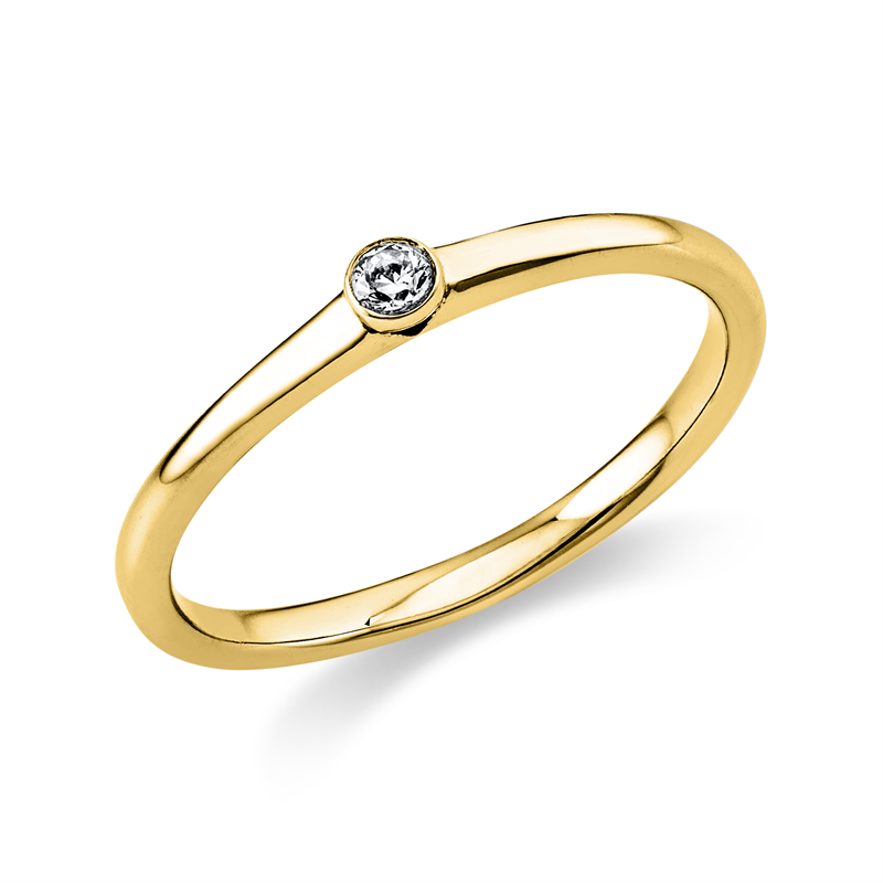 Ring 18 kt GG, 1 Brill. 0,05 ct, TW-si