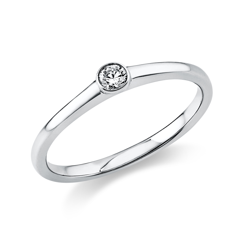 Ring 18 kt WG, 1 Brill. 0,10 ct, TW-si