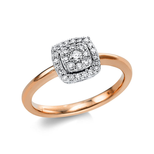 Ring 18 kt RG+WG, 29 Brill. 0,25 ct, TW-si