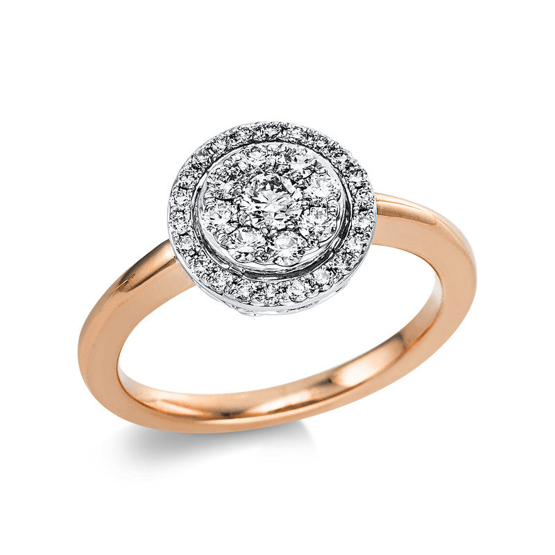 Ring 18 kt RG+WG, 31 Brill. 0,50 ct, TW-si