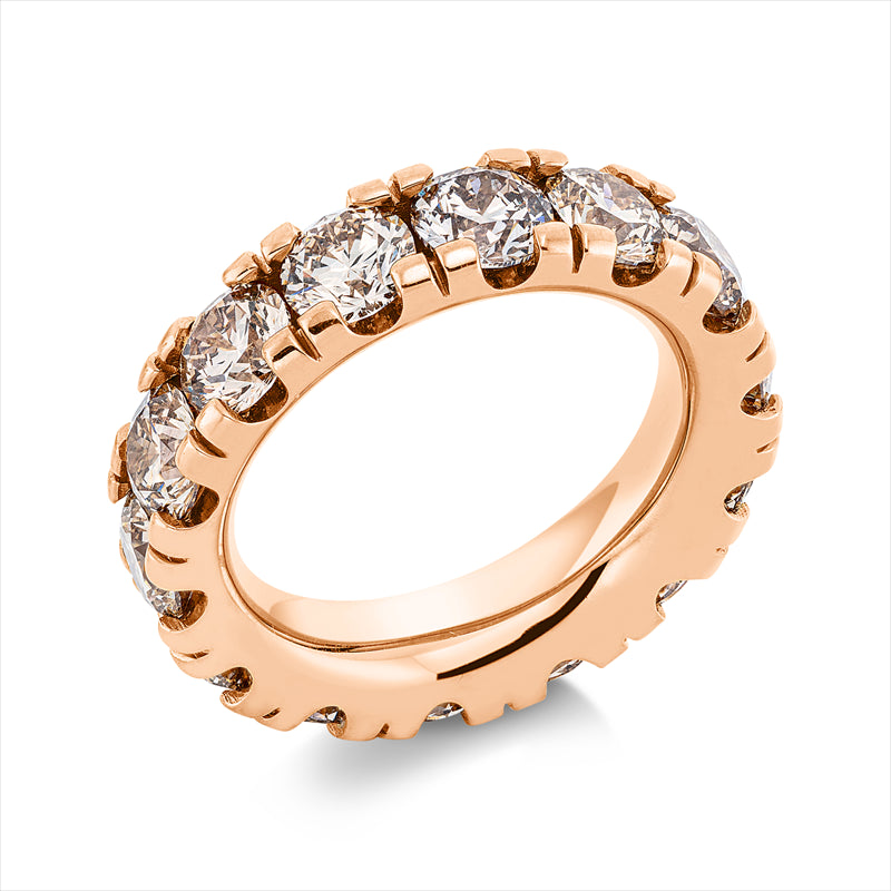 Ring 18 kt RG, 14 Brill. 8,16 ct, braun