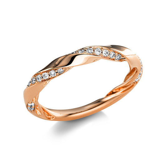 Ring 18 kt RG, 28 Brill. 0,23 ct, TW-si