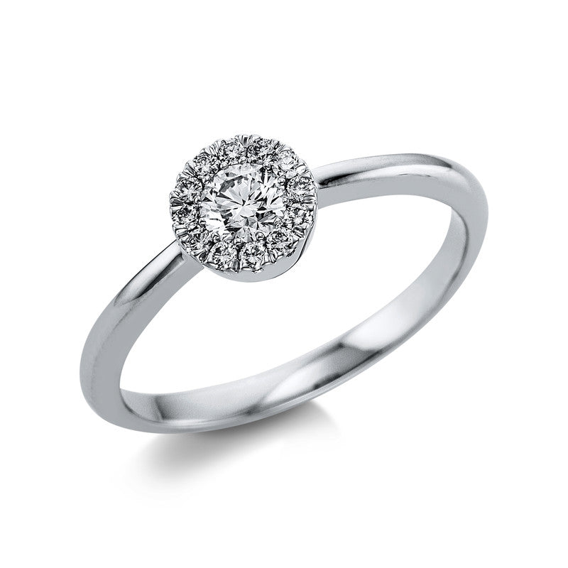 Ring 18 kt WG, 13 Brill. 0,35 ct, TW-si