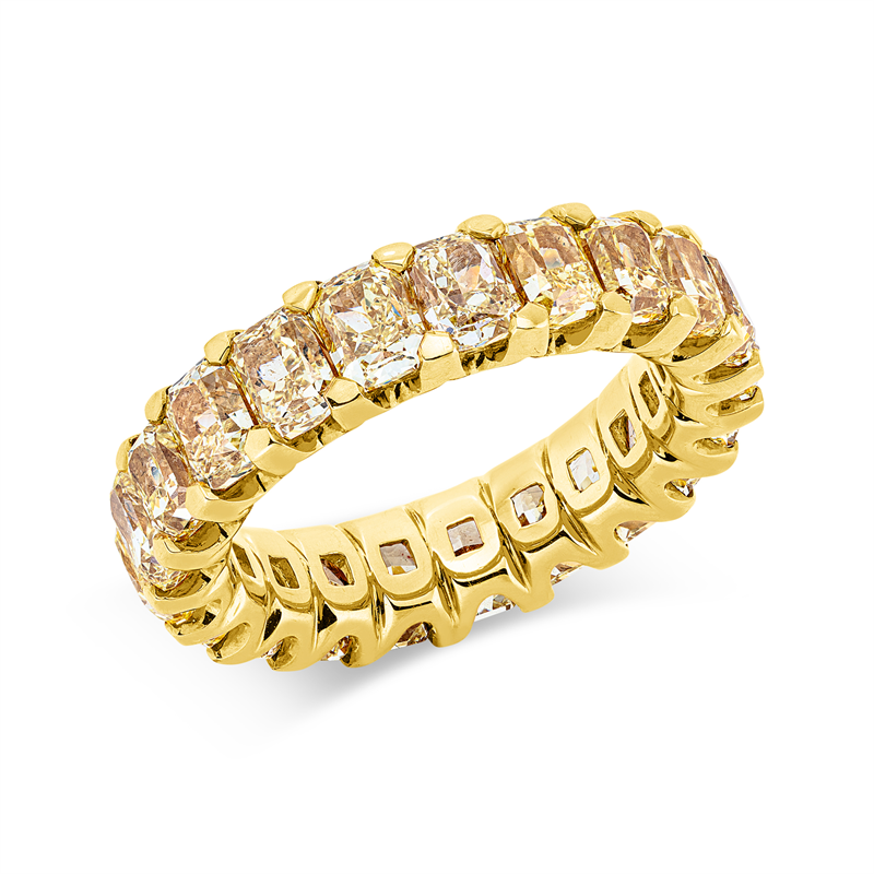 Ring 18 kt GG, 21 Radiant 6,93 ct, gelb