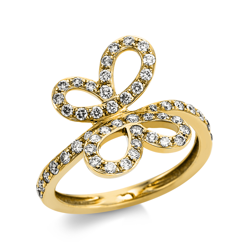Ring 14 kt GG, 50 Brill. 0,54 ct, TW-vsi