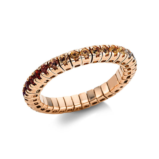 Ring 18 kt RG, Flex-Band, variabel, 33 Saphire 1,20 ct fancy