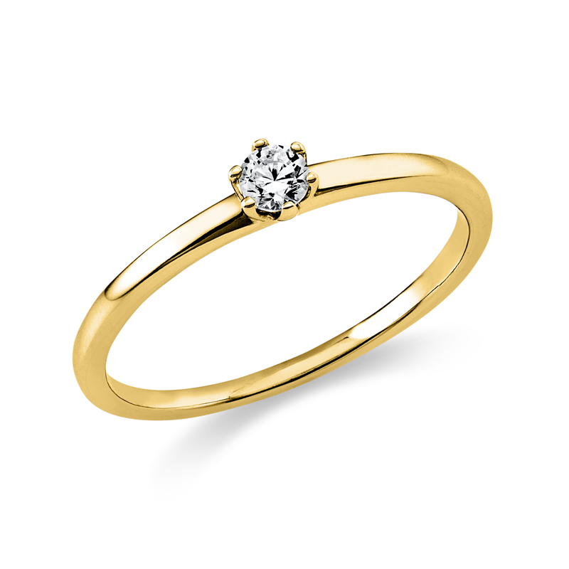 Ring 18 kt GG, 1 Brill. 0,10 ct, TW-vsi