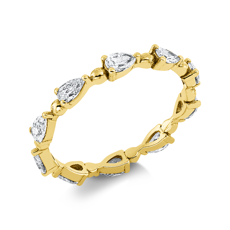 Ring 18 kt GG, 10 Tropfen 0,97 ct, F-si