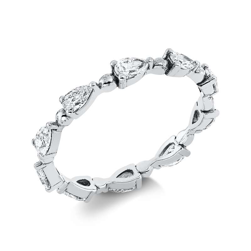 Ring 18 kt WG, 10 Tropfen 1,00 ct, F-si