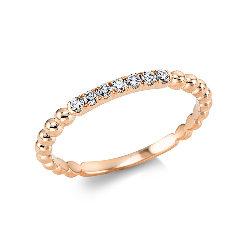 Ring 18 kt RG, 7 Brill. 0,13 ct, TW-si