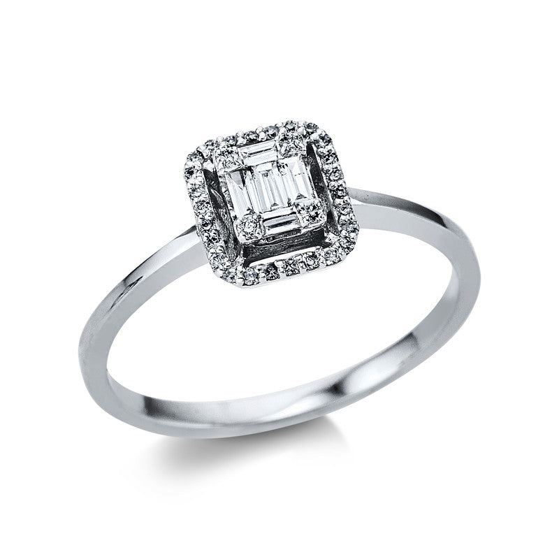 Ring 18 kt WG, 35 Fant-Schl. 0,20 ct, TW-si