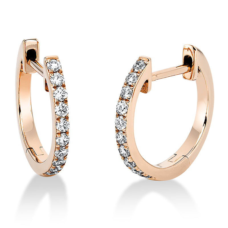 Creolen 18 kt RG, 20 Brill. 0,21 ct, TW-si