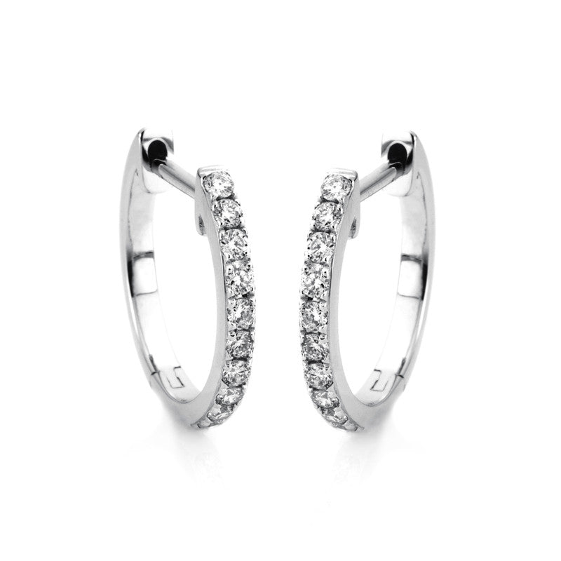 Creolen 18 kt WG, 20 Brill. 0,22 ct, TW-si