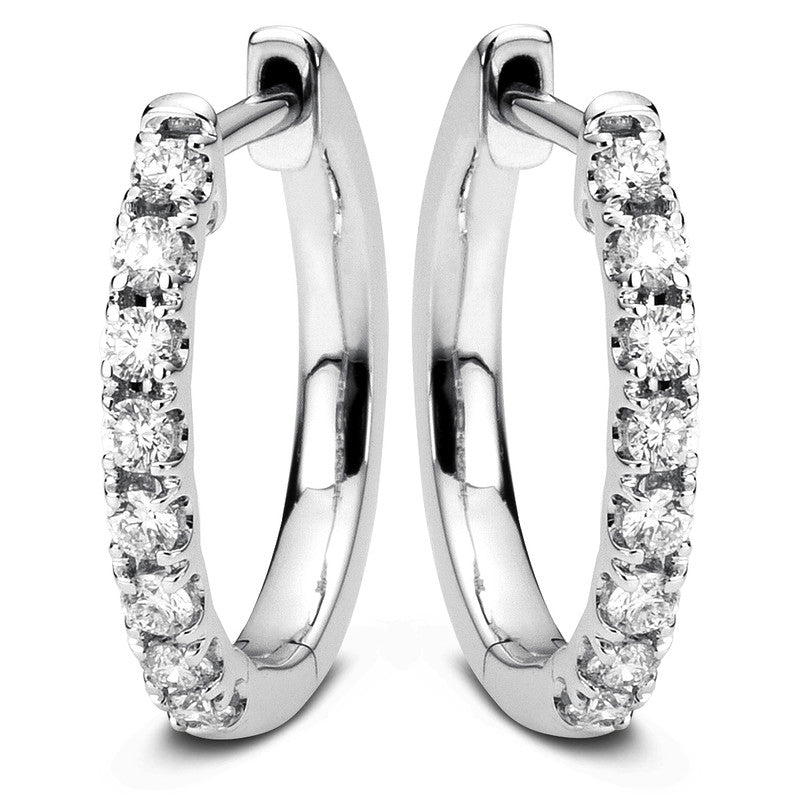 Creolen 14 kt WG, 16 Brill. 0,35 ct, TW-si