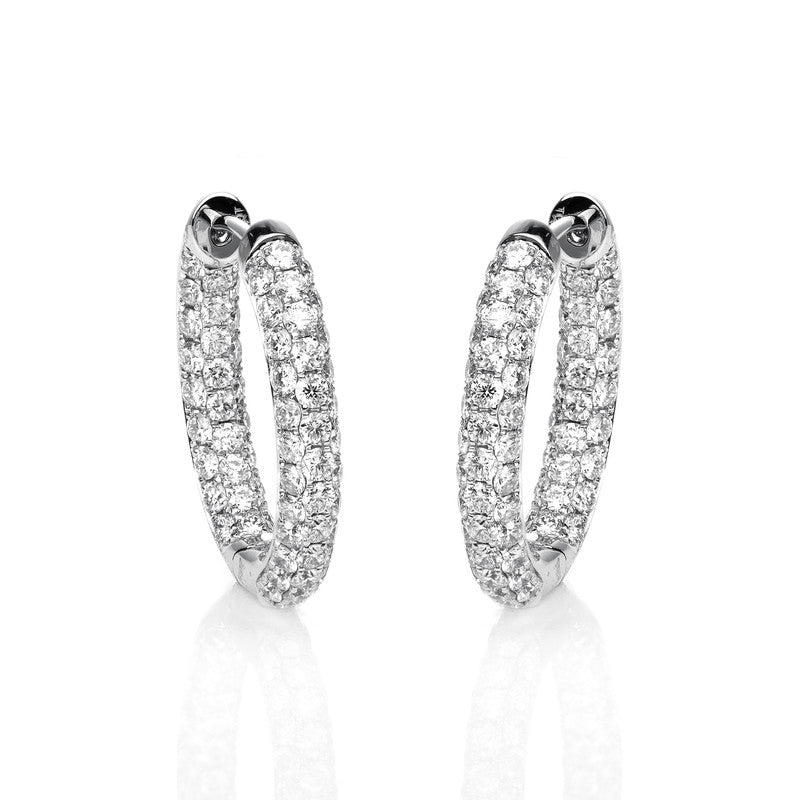 Creolen 18 kt WG, 128 Brill. 2,57 ct, TW-vsi/si