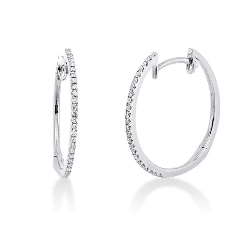 Creolen 18 kt WG, 48 Brill. 0,21 ct, TW-si