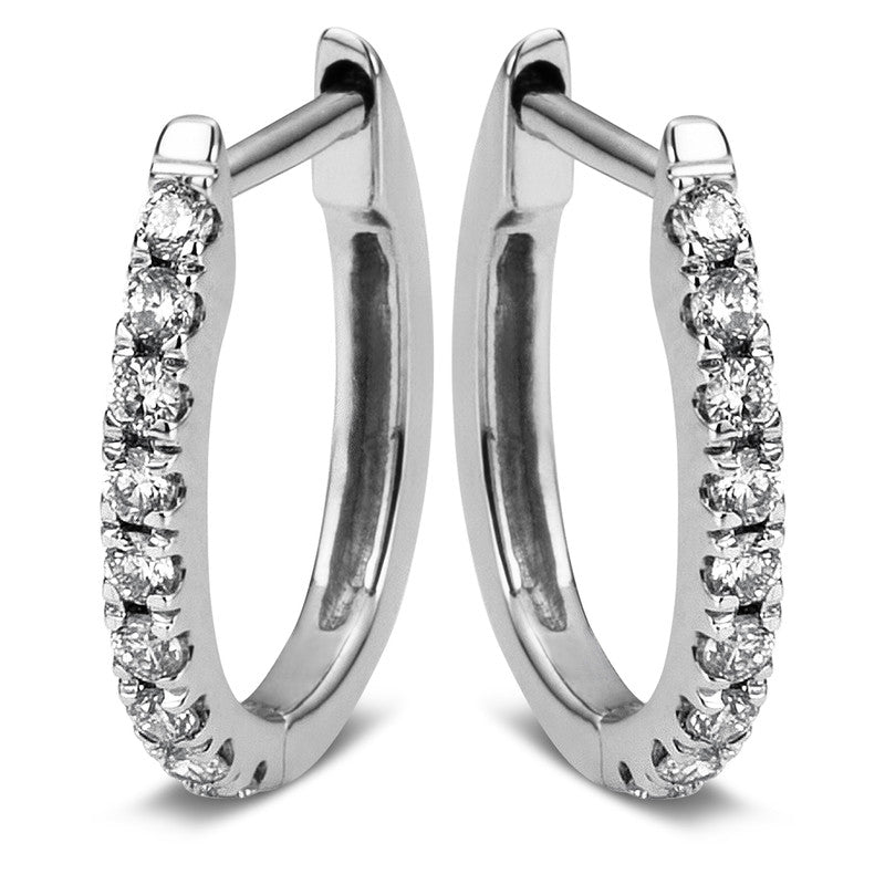 Creolen 18 kt WG, 18 Brill. 0,21 ct, TW-si