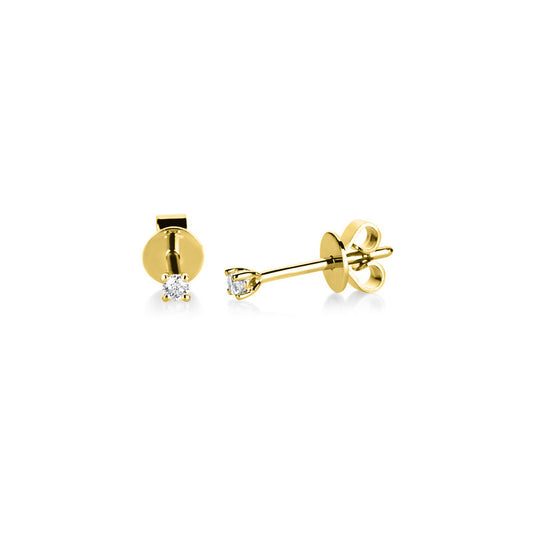 Ohrstecker 14 kt GG, 2 Brill. 0,05 ct, TW-si