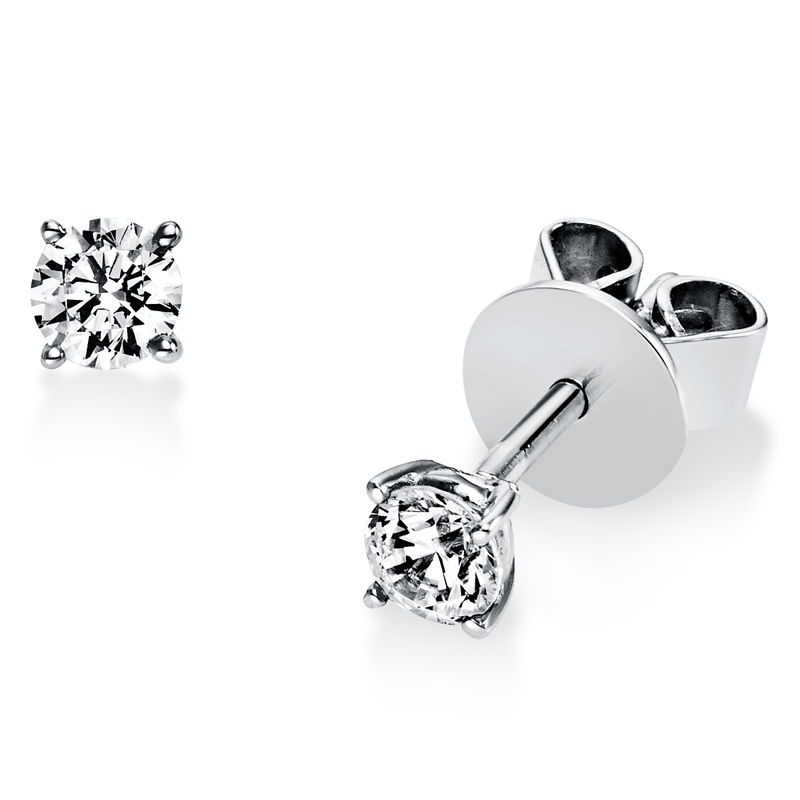 Ohrstecker 18 kt WG, 2 Brill. 0,30 ct, TW-si