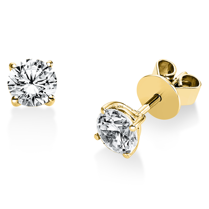 Ohrstecker 18 kt GG, GIA2416050922+GIA2396325048, 2 Brill. 1,00 ct, TW-si