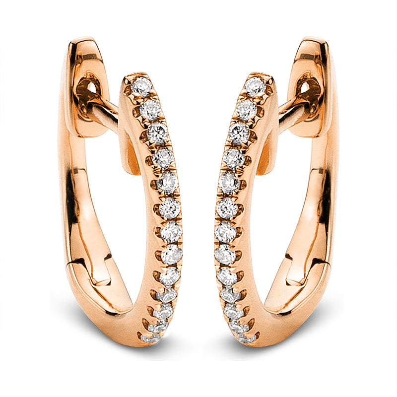 Creolen 18 kt RG, 26 Brill. 0,07 ct, TW-si