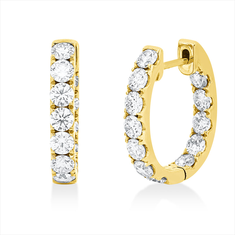 Creolen 18 kt GG, 24 Brill. 2,93 ct, TW-vsi/si