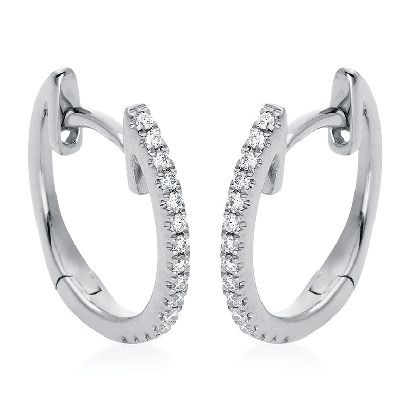 Creolen 18 kt WG, 30 Brill. 0,08 ct, TW-si