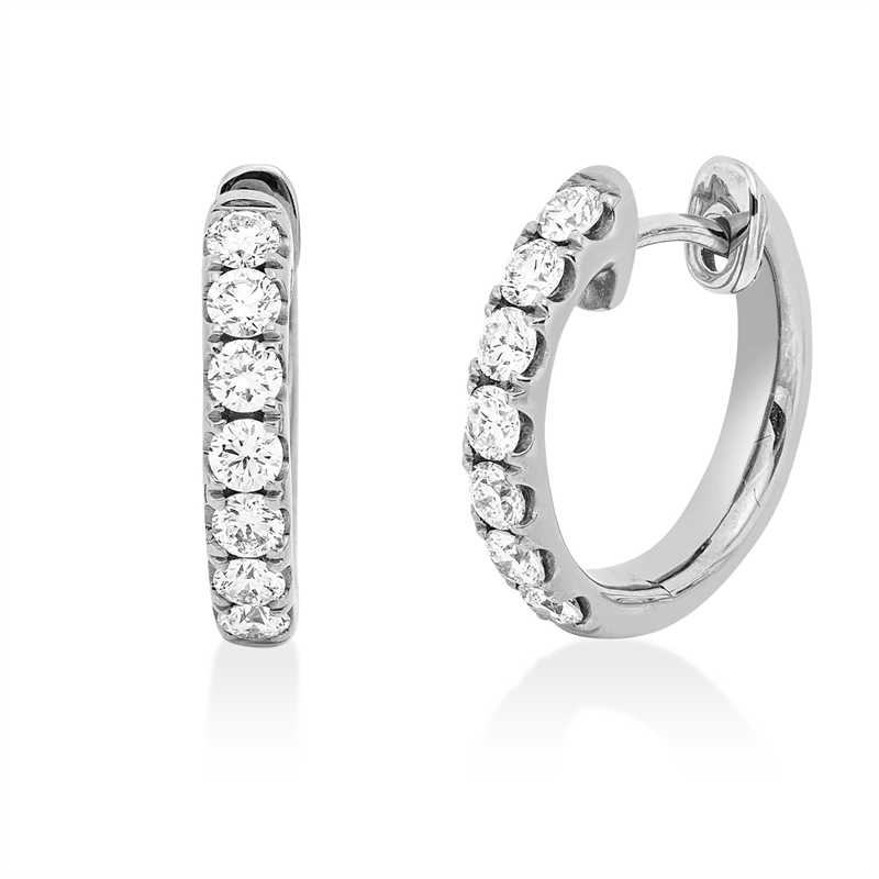 Creolen 18 kt WG, 14 Brill. 0,55 ct, TW-si