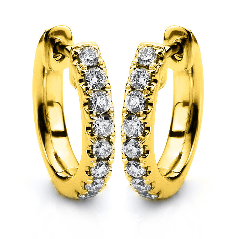 Creolen 18 kt GG, 16 Brill. 0,45 ct, TW-si