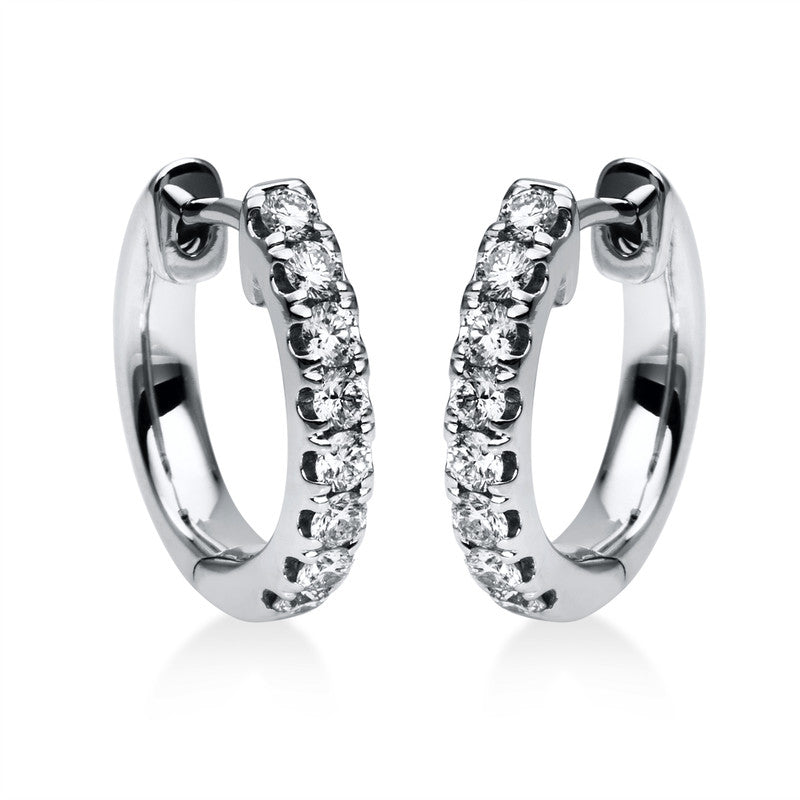 Creolen 18 kt WG, 16 Brill. 0,46 ct, TW-si