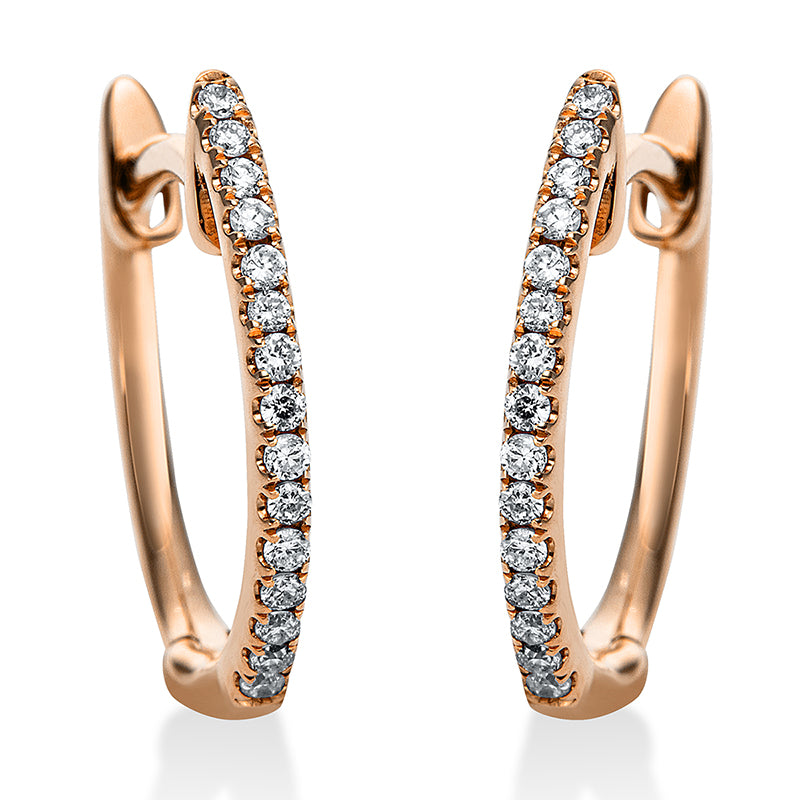Creolen 18 kt RG, 30 Brill. 0,09 ct, TW-si