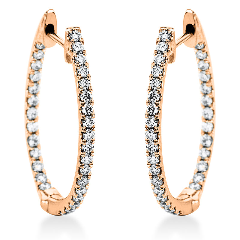 Creolen 18 kt RG, 62 Brill. 0,68 ct, TW-si