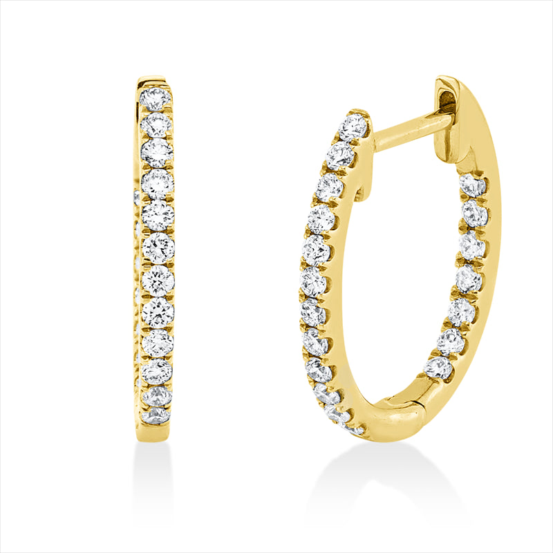 Creolen 18 kt GG, 38 Brill. 0,27 ct, TW-si